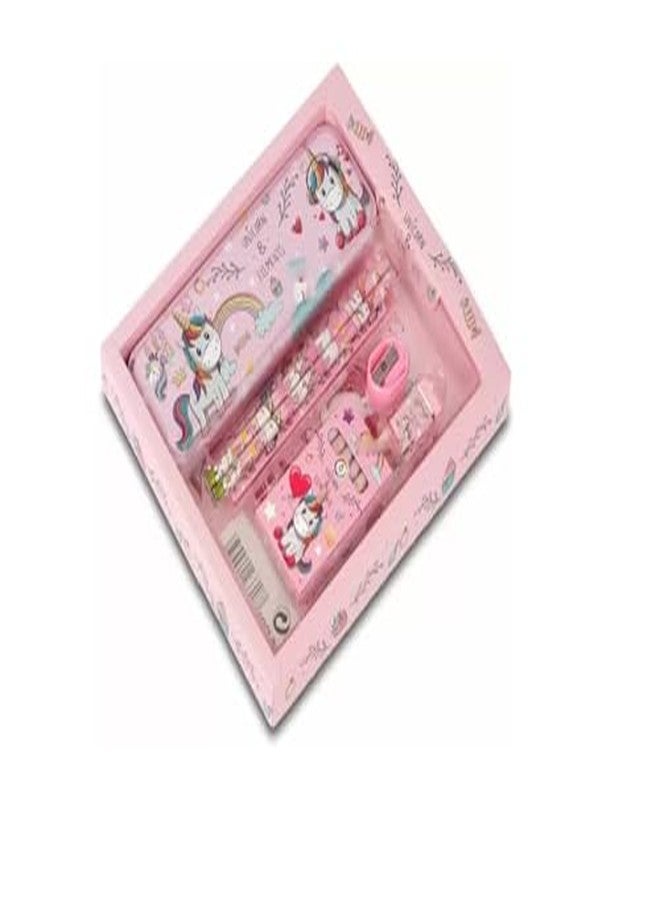 ECLET مجموعة أدوات مكتبية إكليت يونيكورن، علبة أقلام للأولاد والبنات، هدية أدوات مكتبية مدرسية مع يونيكورن فاخر للأطفال. - Image 4